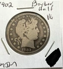 1902 50C Barber Half Dollar 90% SILVER Full Motto 124Year Old Collectible Coin