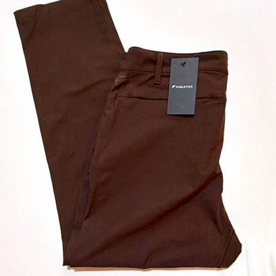 Fabletics The Only Pant Brown Polyester Knit Slim Tapered Pockets Men s 32