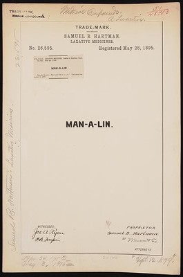 Photo:Samuel B. Hartman for Man-A-Lin brand Laxative Medicines