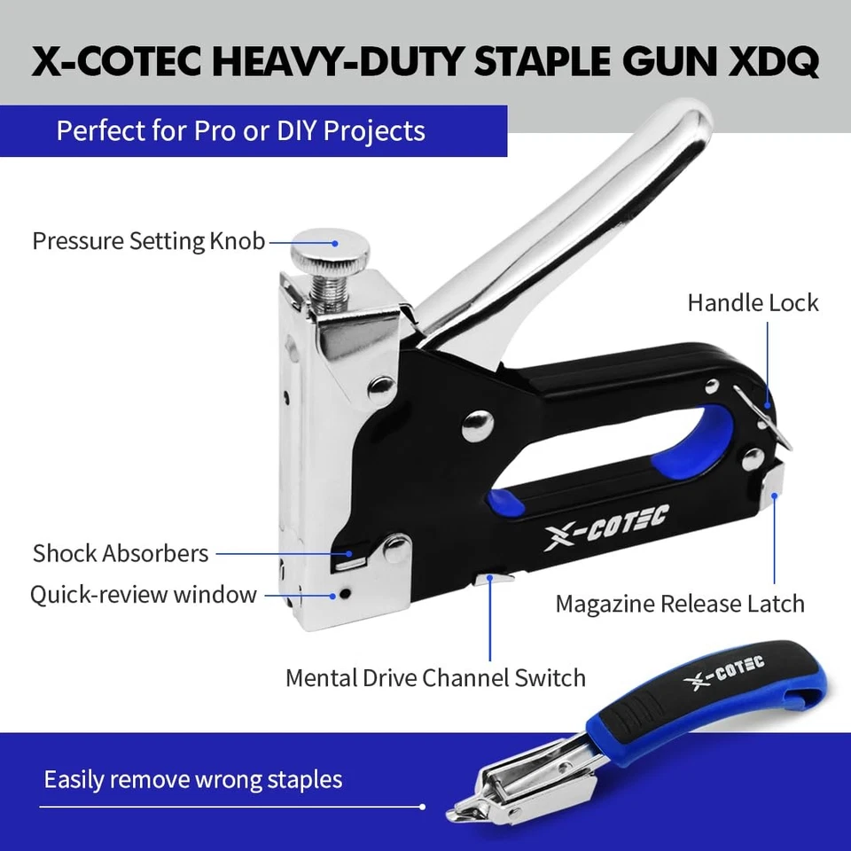 Handtacker 3 in 1 Profi Tacker für Holz Handtacker Set mit 3000 Klammern Tack... - Bild 2 von 4