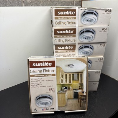 Sunlite Fluorescent 54 Circline Fixture Chrome Finish NO BULBS