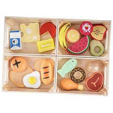 Food Groups - Wooden Play Food Sets, Pretend Play Kitchen Food Sorting Set