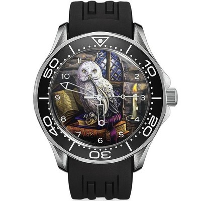 Weiße Eule Sammler Silikon Armbanduhr