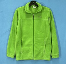 COLUMBIA Boy's STEENS MOUNTAIN II Green FLEECE Pockets ZIP-UP Jacket L 14-16