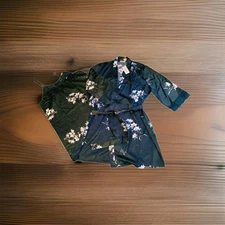 NEW Ekouaer Nightgown w/ Robe Set 2 Piece Lace Cami Silky Lingerie Women's XL 