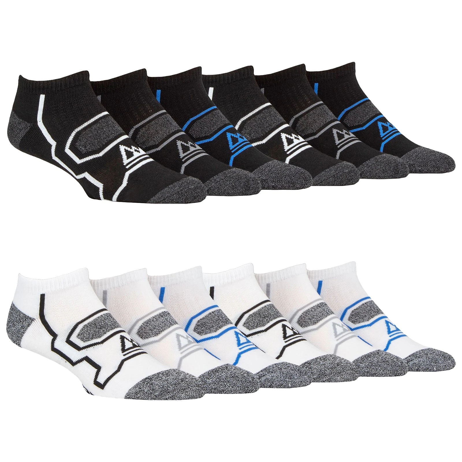Storm Bloc - 6 Pack Mens Breathable Cushioned Sole Running Low Cut Sneaker Socks