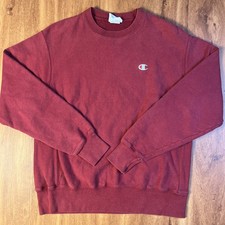 Champion Reverse Weave Sweatshirt Crewneck Maroon Red Pullover Men's Medium EUC
