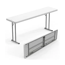 VINGLI 6 FT Narrow Folding Table,Premium Quality HDPE Material and Sturdy Met...