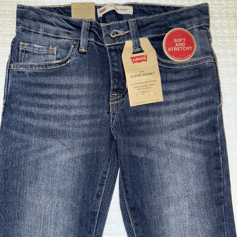 Levis 710 Super Skinny Denim Adjustable Waist Skinny Jeans Girls Sz 7R NWT