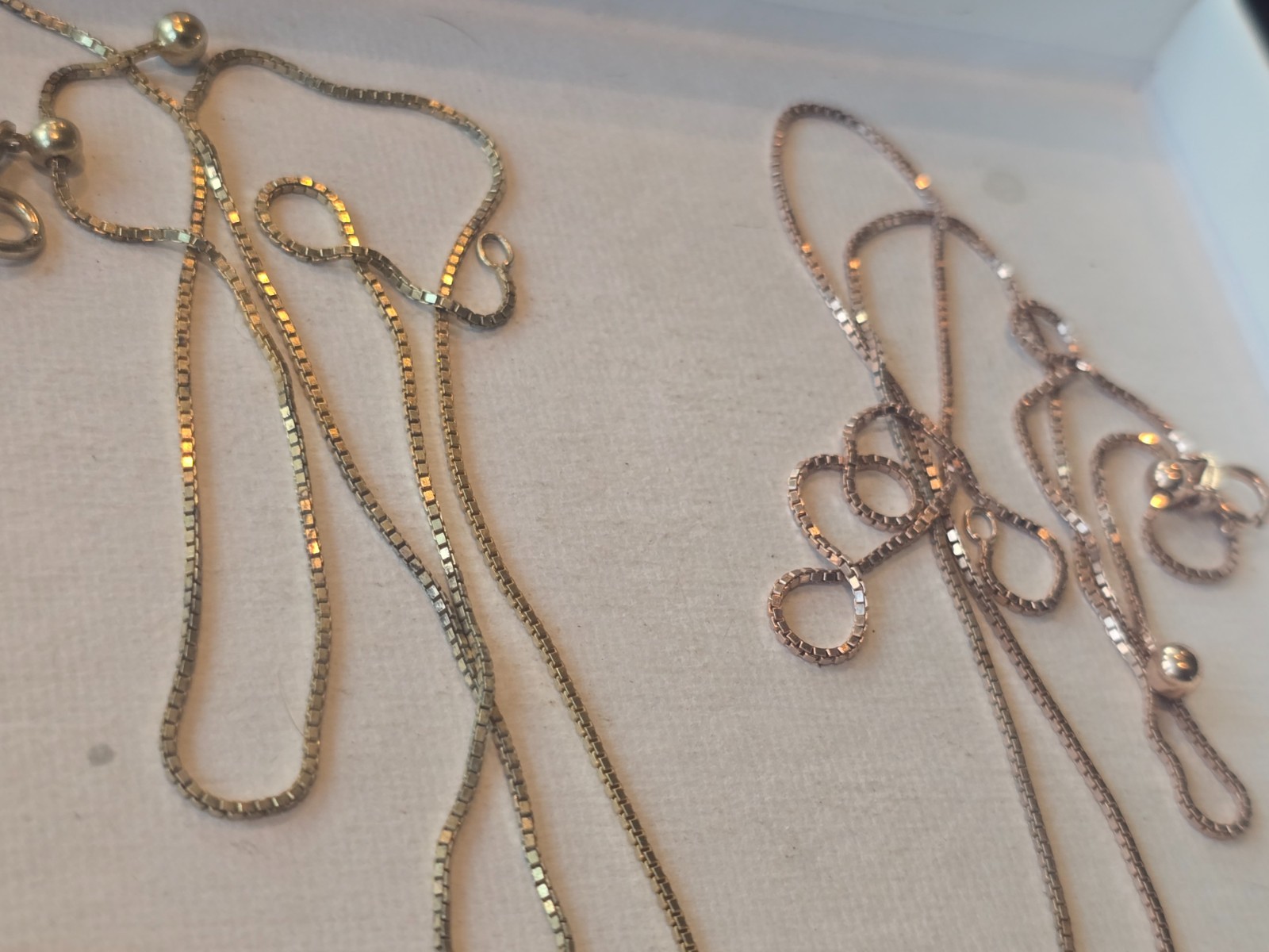 2 24" Adjustable solid sterling silver rose gold … - image 6