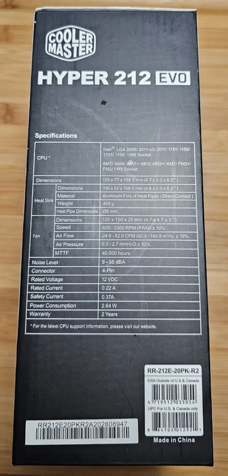 NEW ~ Cooler Master Hyper 212 EVO - CPU Cooler RR-212E-20PK-R2 Socket Intel AMD - Image 4 of 4