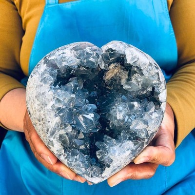 4.57LB Top natural blue crystal cave quartz crystal cave mineral specimen 4479