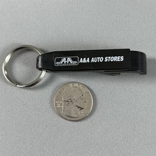 A&A Auto Parts Stores Bloomsburg PA Black Bottle Opener Keychain Key Ring #55566