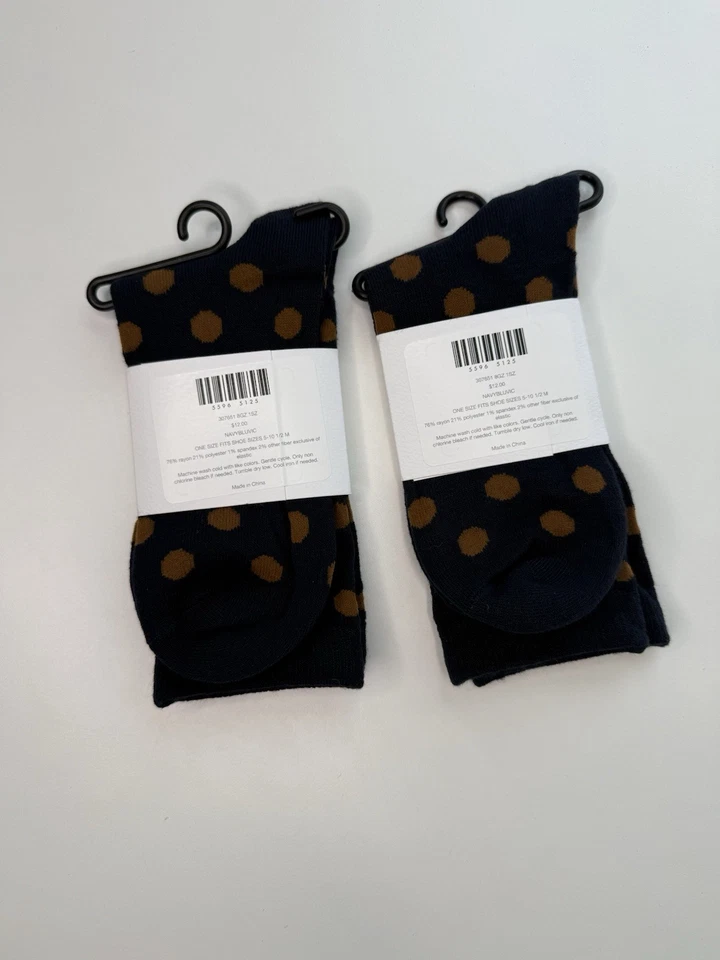 Лот из 2 J. Jill носки 5-10 темно-синий горошек платье повседневный бизнес икры новый $24 - Изображение 2 из 3