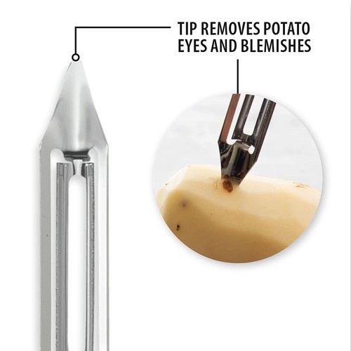 Cutlery Vegetable Peeler, Silver Handle - Picture 4 of 5