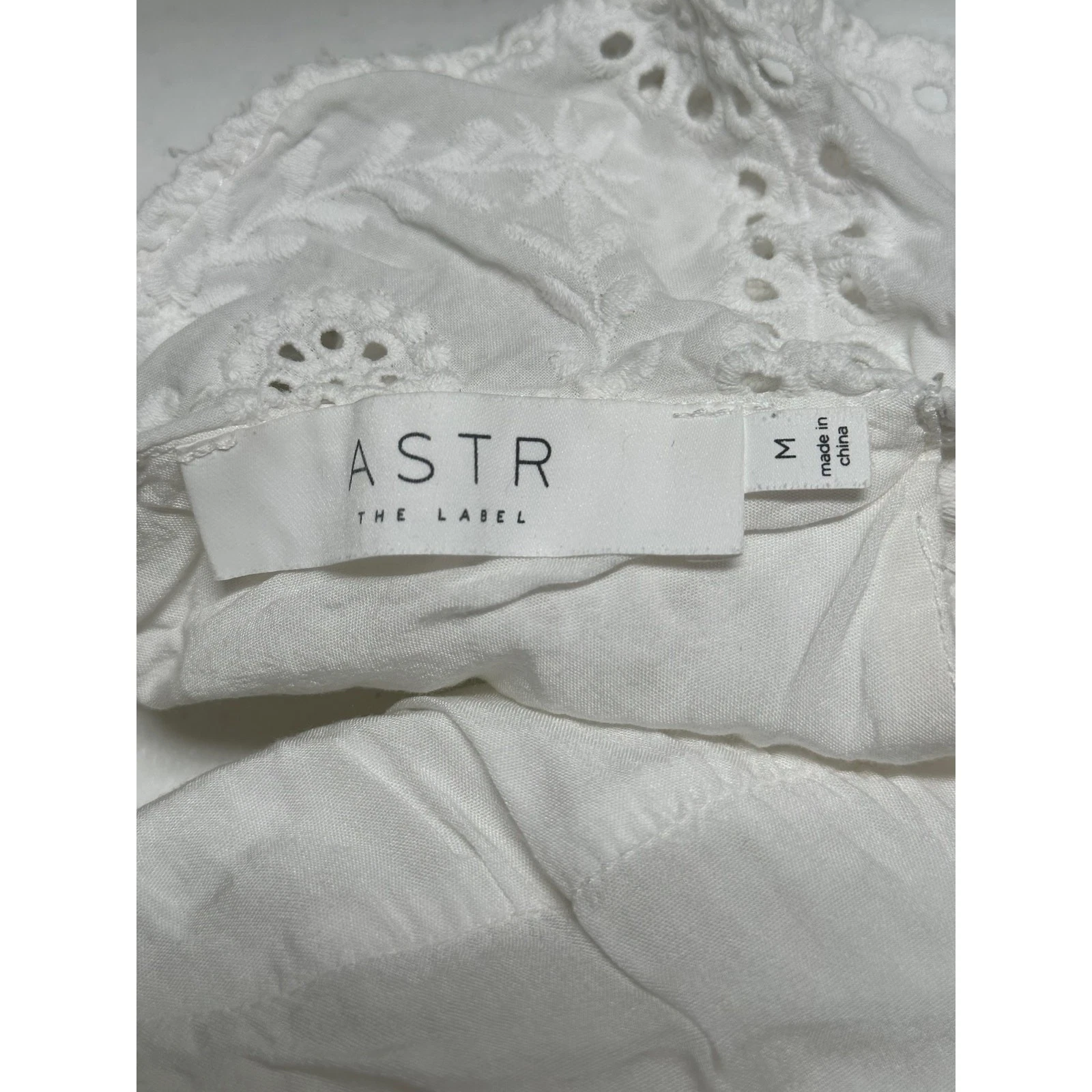 OFF WHITE Abito donna Astr the Label medio bianco sporco Elora occhielli mini boho vacanza