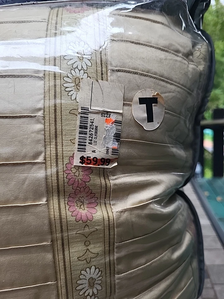 Vintage Liz Claiborne Patrice Twin Comforter vintage Floral Beige Pink BRAND NEW - Image 3 of 4