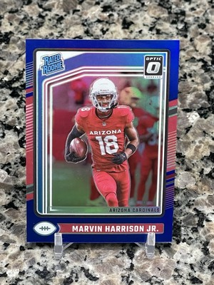 2024 Donruss Optic Marvin Harrison Jr. Rated Rookie Blue Prizm 101/199