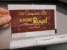candy bar wrapper 1940s ALMOND ROYAL Luden's chocolate 1 3/8 oz