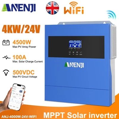 4200W 24V Hybrid Inverter On Grid Off Grid Solar MPPT 100A 220V/230VAC 500V WIFI - Image 1 of 4