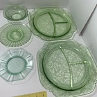 Antique Depression Glass VASELINE, Uranium Mixed Lot