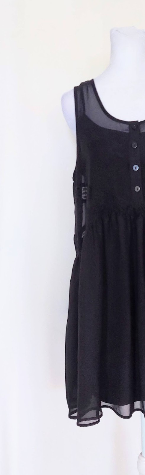 Express Sleeveless Layered Button Front Sheath Dr… - image 2