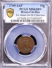 German States: Brunswick, Calenberg, Hannover  Pfenning 1769 IAP PCGS MS63BN