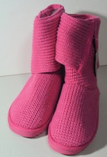 Sonoma Life Style Girls Size 4 Med Fuchsia Pink Sweater Boots