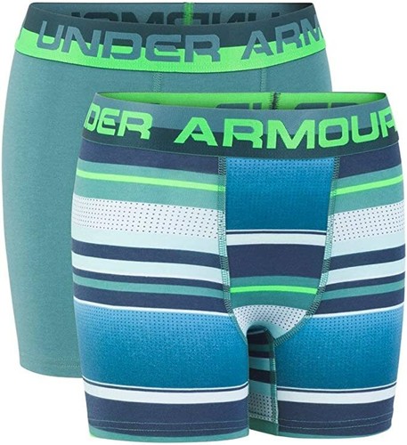 Under Armour A5952 Kids 2-Pack Boardshorts Stripe Boxer Set Dust Boy's Size L