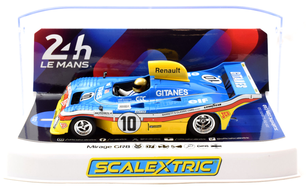Scalextric 1/32 Gitanes Mirage GR8 1977 Le Mans Slot Car with Lights C4444