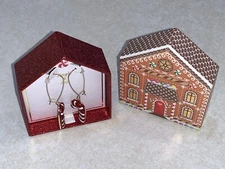 Jingle & Joy Candy Cane Earrings Gold Red Christmas New In Decorative Box