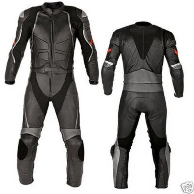 Nue Biker Lederkombi Leder Bikeranzug Rennen Motorrad Lederjacke Hose ZWEITEILIG - Bild 1 von 3