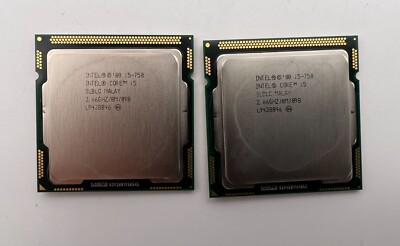 (Lot Of 2) Intel Core i5-750 Quad Core 2.66GHz SLBLC CPU  *Matching Pair*