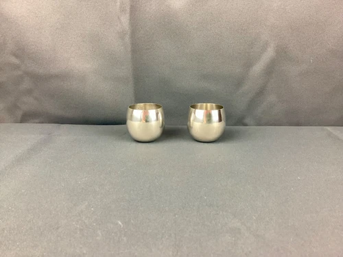 Set/2 Vintage Tiffany & Co Sterling Silver 925 Liquor Shot Glass Cup Model 25005