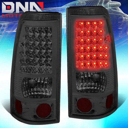 FOR 99-02 CHEVY SILVERADO BLACK CRYSTAL HEADLIGHT+CHROME SMOKED LED TAIL LAMP - Picture 3 of 10