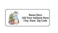 30 CHRISTMAS GNOME PERSONALIZED RETURN ADDRESS LABELS 1 in X 2.625 in