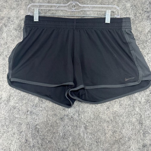 Nike Shorts Womens Medium Black Mini Swoosh Logo Hotpants Gym Training