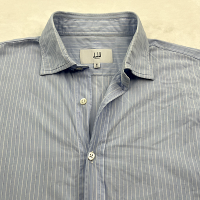 dunhill dress shirts dunhill Order Made Slim Fit Blue Cotton Men's Dress Shirt 15.5