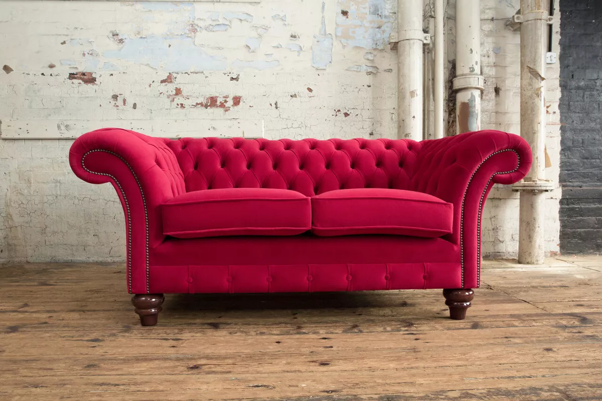 Red settee sofa deals