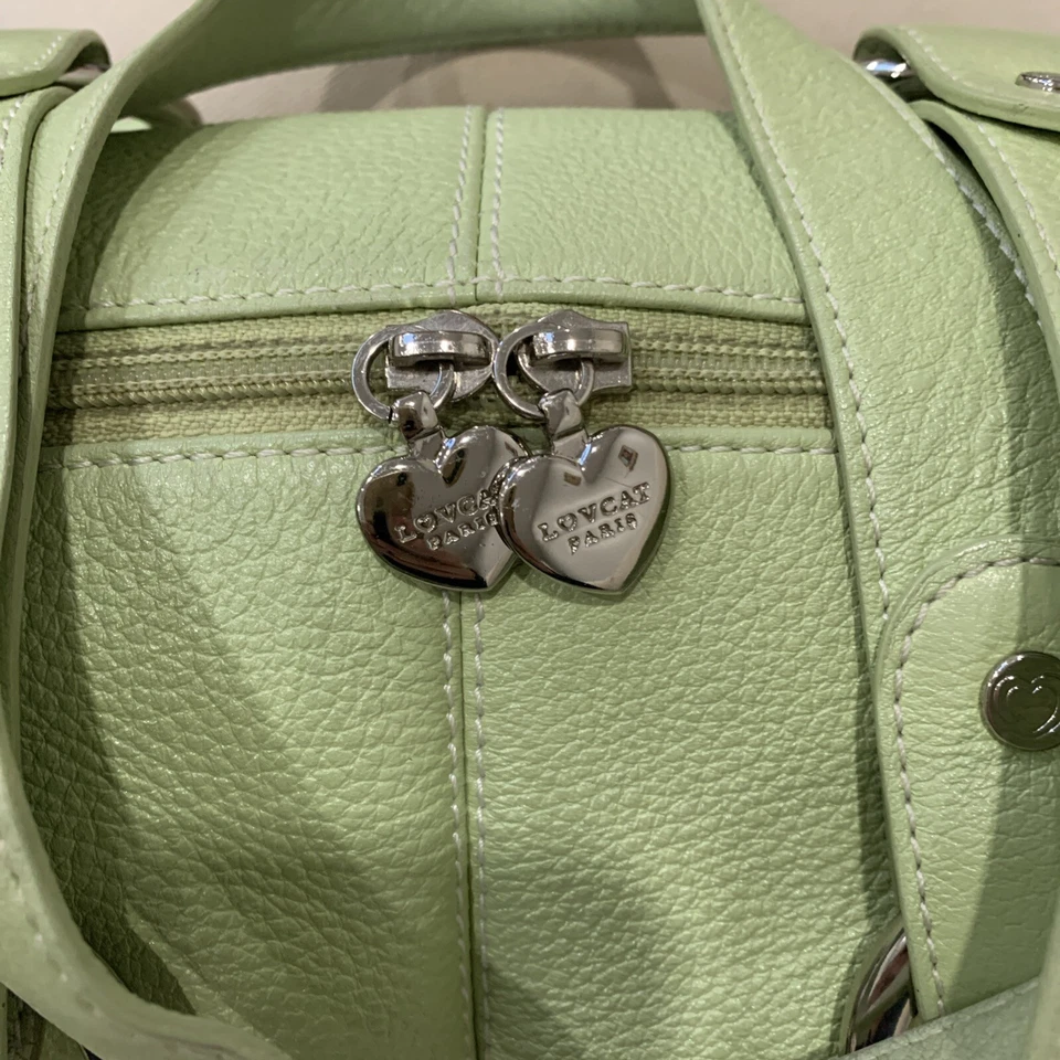 Bolso de Mano LOVCAT Paris Cuero Verde Pistacho con Bolsa Antipolvo Original Foto 3 de 4