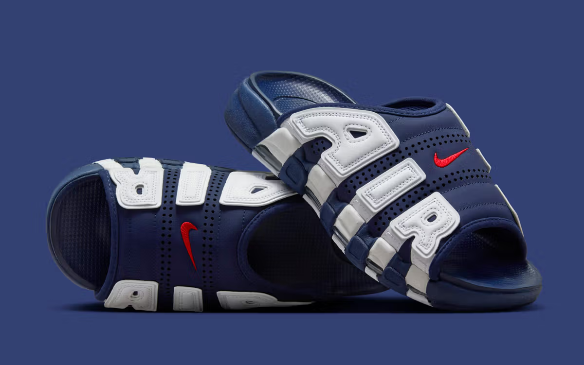 Nike Air More Uptempo Slide Olympic Blue White Red FQ8700