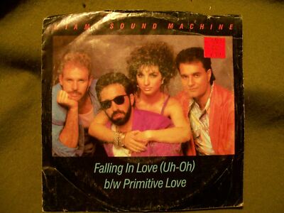 MIAMI SOUND MACHINE 45 RECORD PRIMITIVE LOVE & FALLING IN LOVE 1985 EPIC 34-0635
