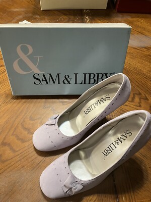 New Women s Sam And Libby Lavender Suede 7.5 M Heels