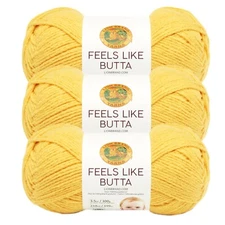 (3 Pack) Lion Brand Yarn 215-157F Feels Like Butta Yarn, Yellow