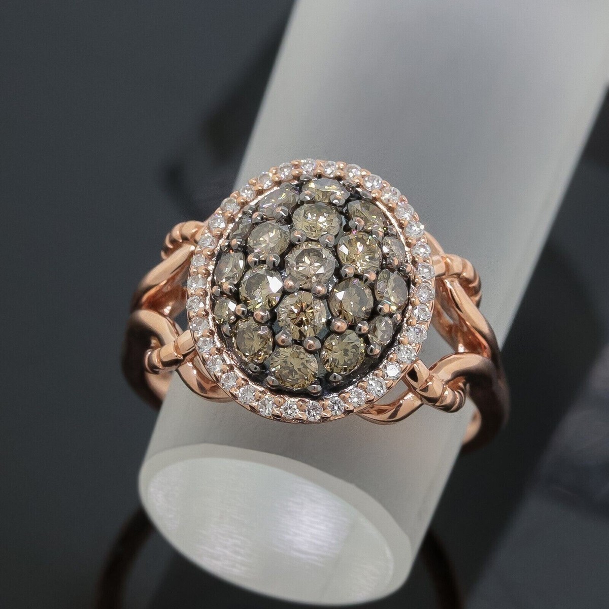 Ct Round Cut Lab-Created Chocolate Diamond Wedding Ring 14K Rose Gold  Plated