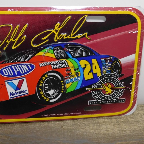 Placa de matrícula de 24 auto Jeff Gordon campeón de la Copa Winston NASCAR 1995 vintage NOS - Imagen 5 de 6