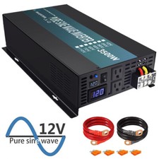 WZRELB 3500W Pure Sine Wave Inverter 12V to 120V 7000w surge Power Car Truck RV