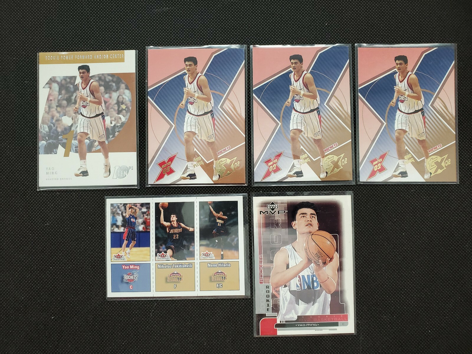 2002-03 YAO MING TOPPS TEN XPECTATIONS UPPER DECK MVP FLEER ROOKIE RC SP LOT (6)