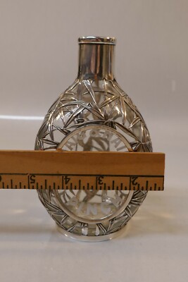 スターリングシルバーオーバーレイ ガラスデキャンタ バンブー
