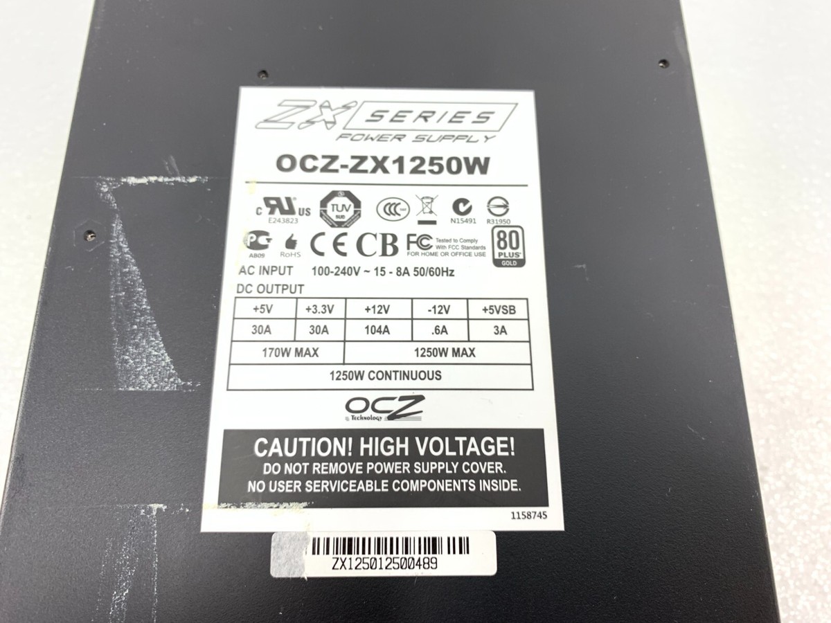 即購入OK OCZ technology ZX Series 1250w power supply MODEL OCZ